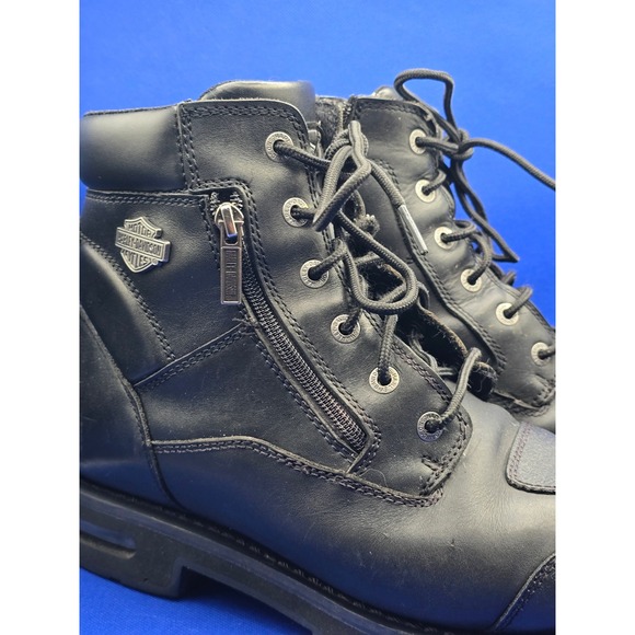 Harley-Davidson Renshaw Mens Black Leather Zip Motorcycle Boots D96136 Size 13M main image 8